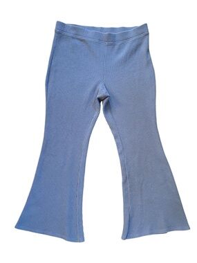aerie Waffle Knit Flare Pants XXL Dusty Blue Lounge Cozy Athleisure Yoga